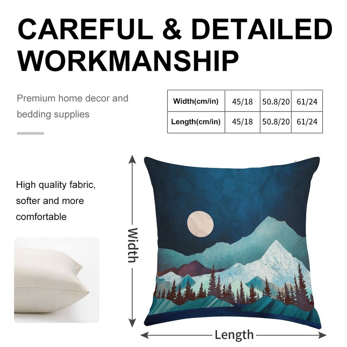 Moon Bay Linen Throw Pillow Cover