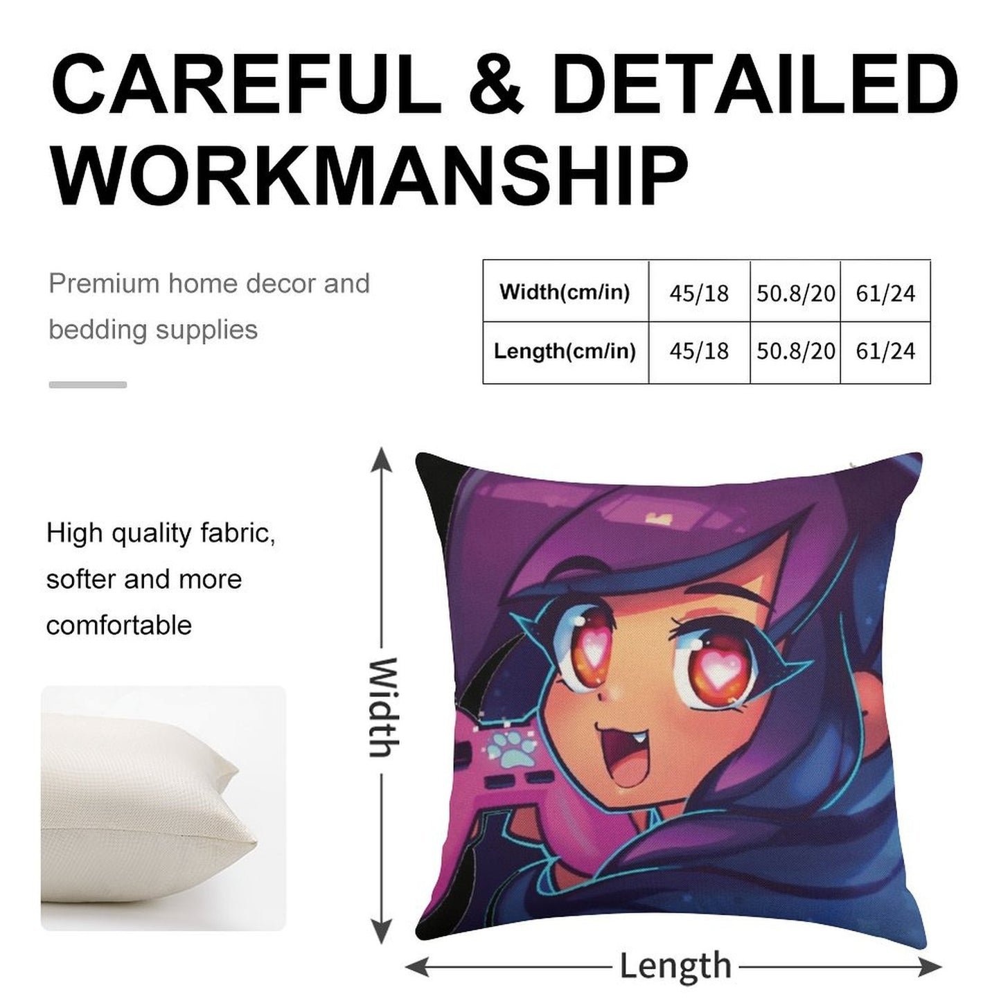 Aphmau with Video Game Linen Throw Pillow Cover