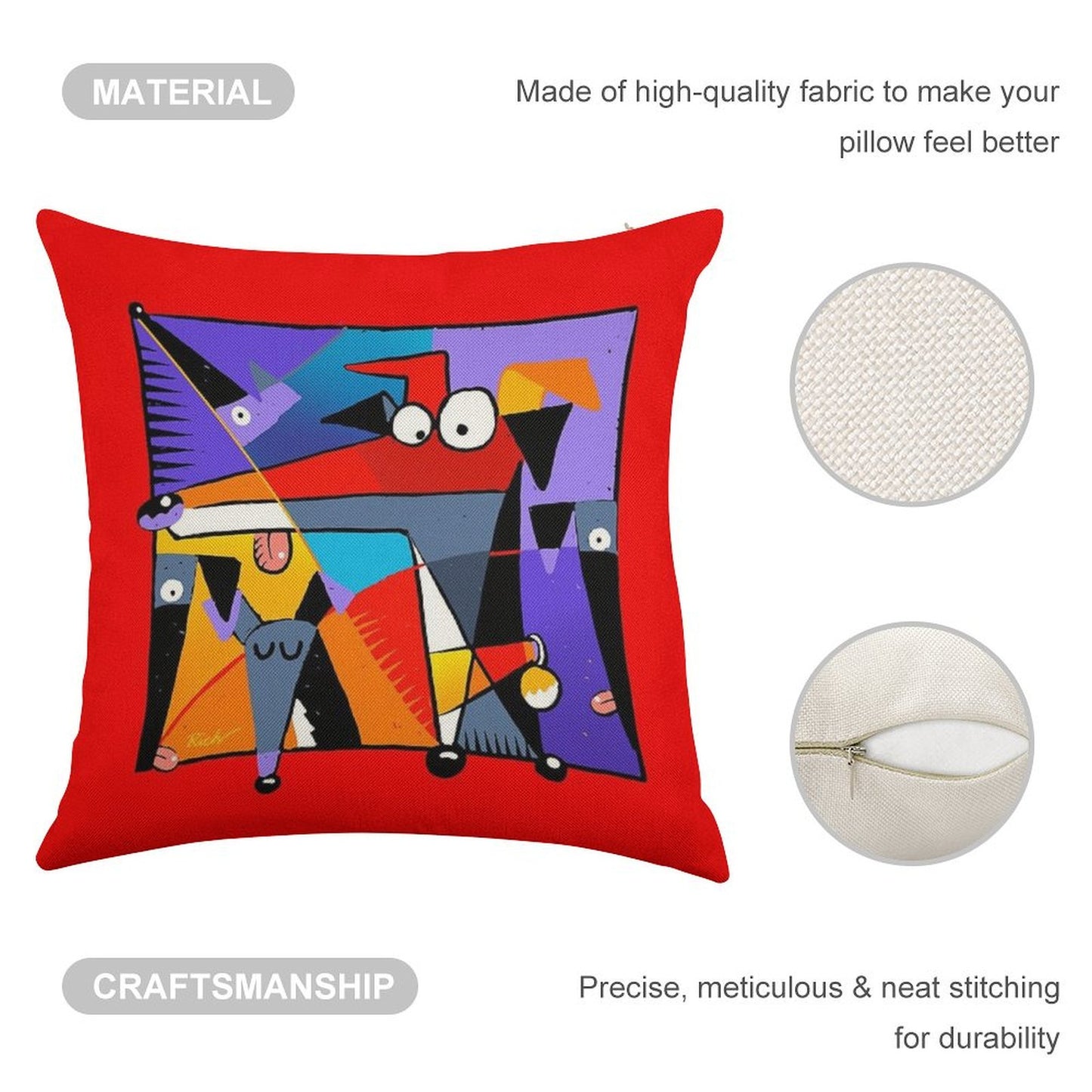 Derpism Linen Throw Pillow Cover