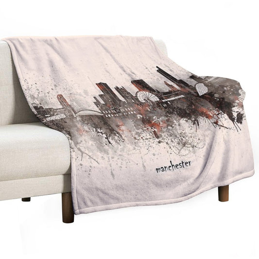 Manchester Skyline Throw Blanket