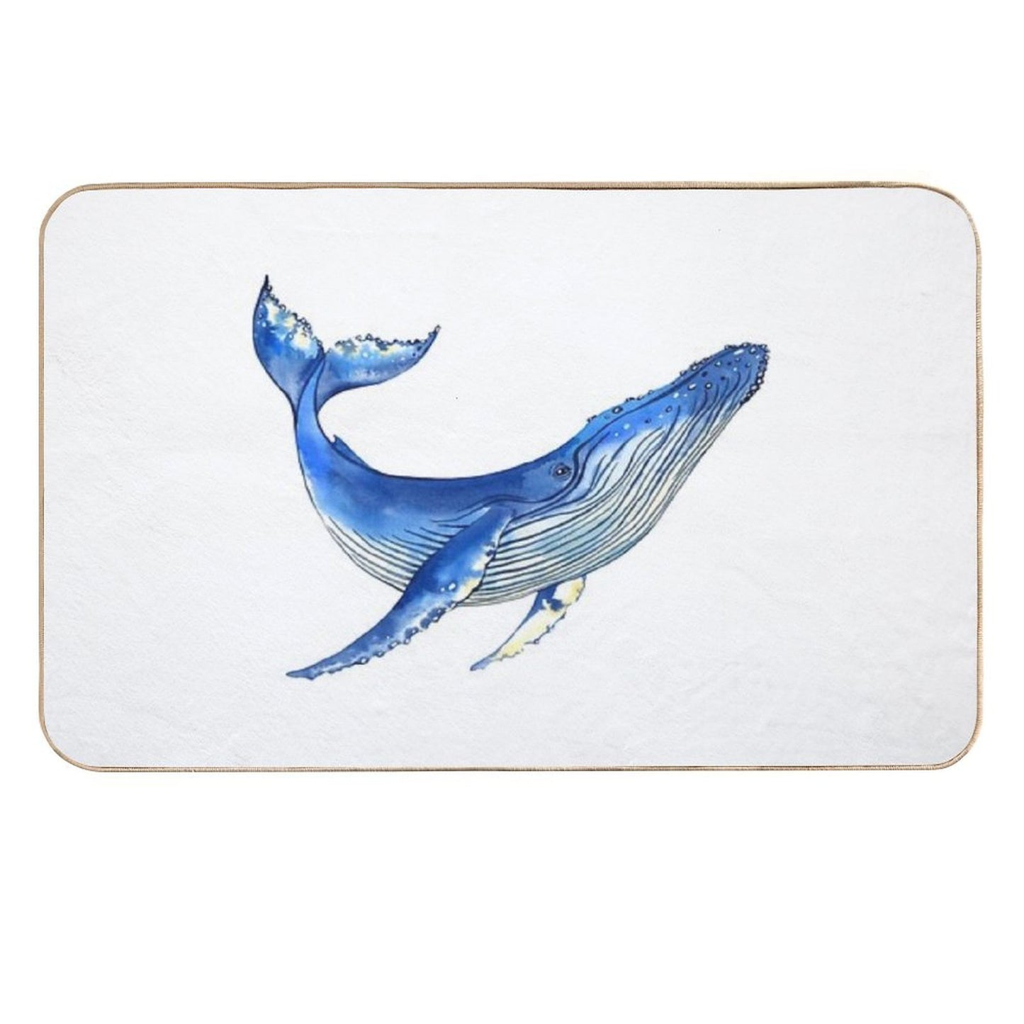 Watercolor Whale Absorbent Bath Mat