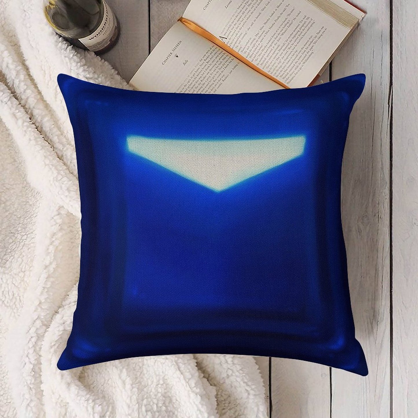 Beat Saber Blue Block Throw Pillow Cover Linen Throw Pillow Cover