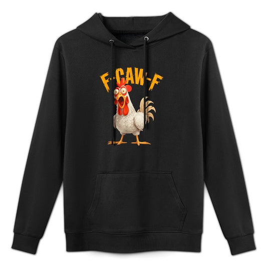 Funny F-Awk-F Chicken F-Caw-F Rooster Pun Retro Medium-Weight Fabric Hoodie
