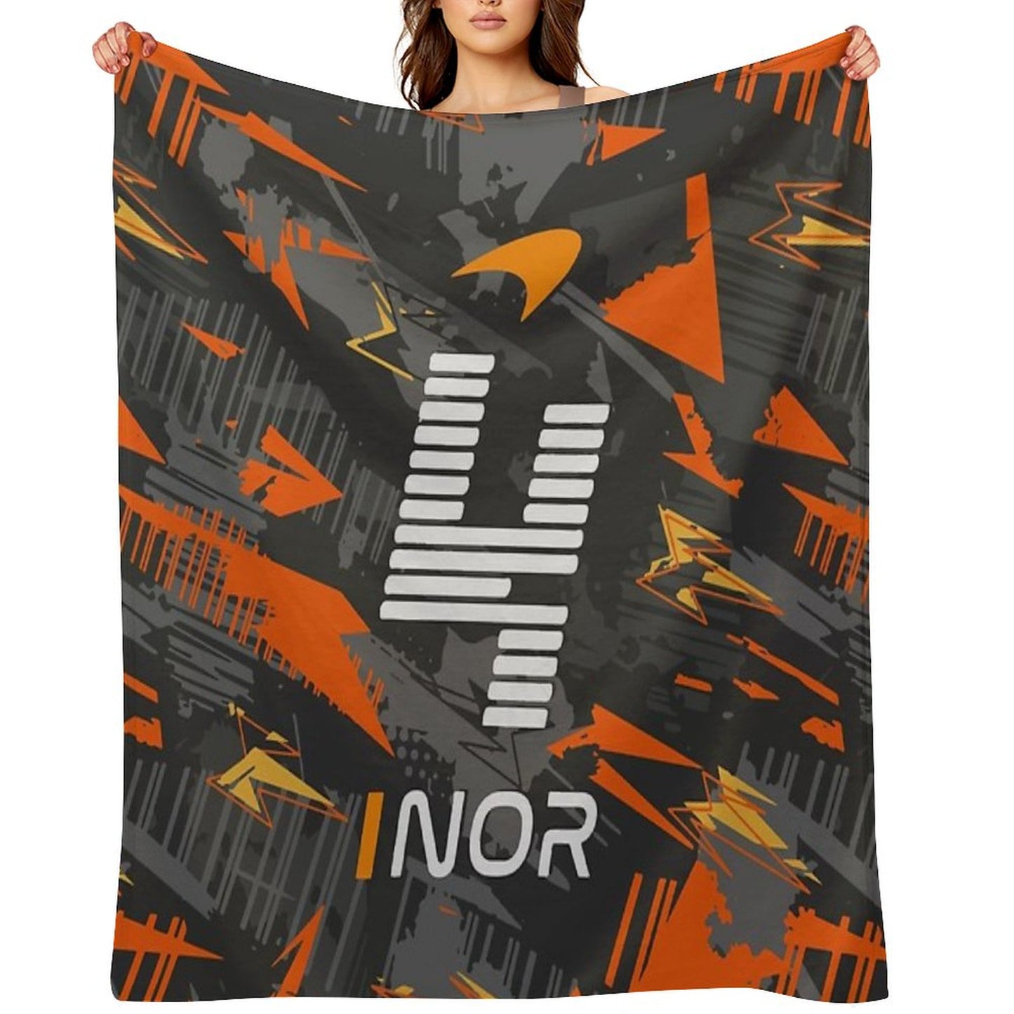 Lando Norris 4 - Abstract Design Throw Blanket