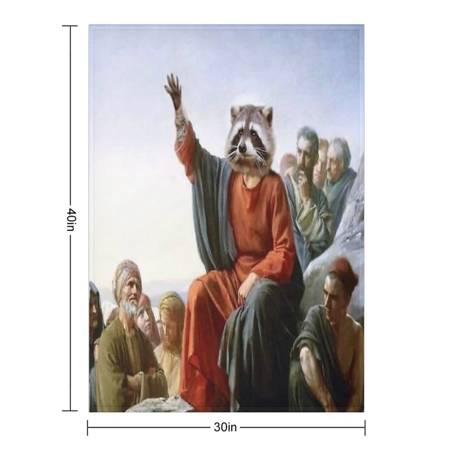 Raccoon Jesus Throw Blanket
