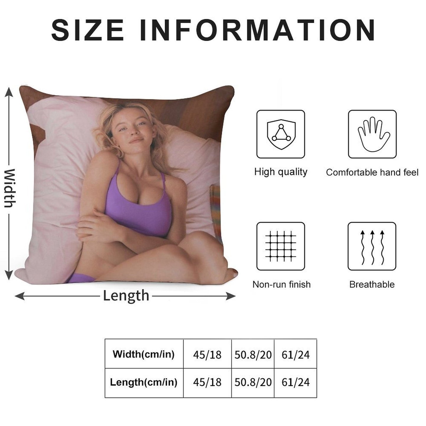Sydney Sweeney Hot Soft Warmth Comfort Throw Pillow