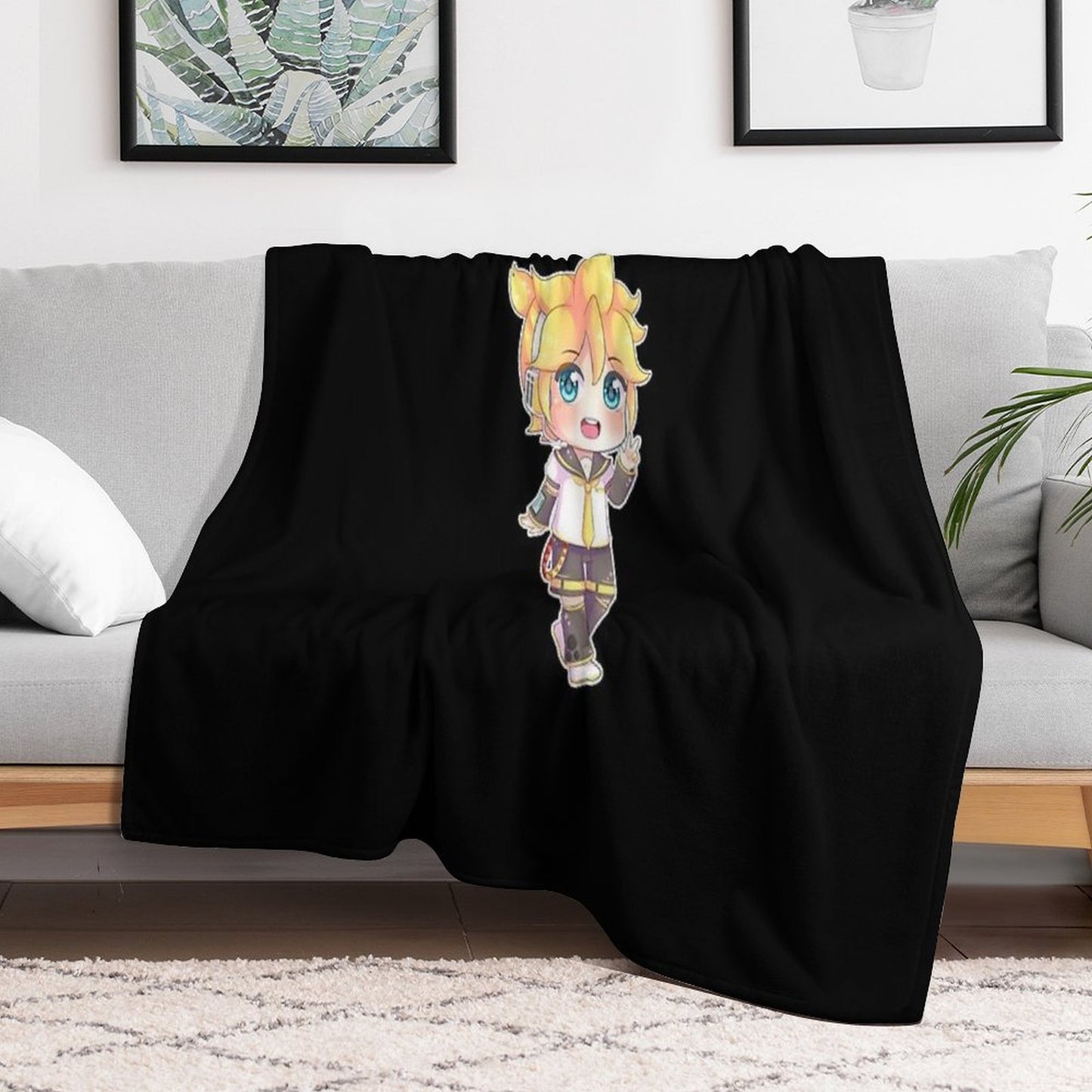 VOCALOID Kagamine Len Chibi Throw Blanket
