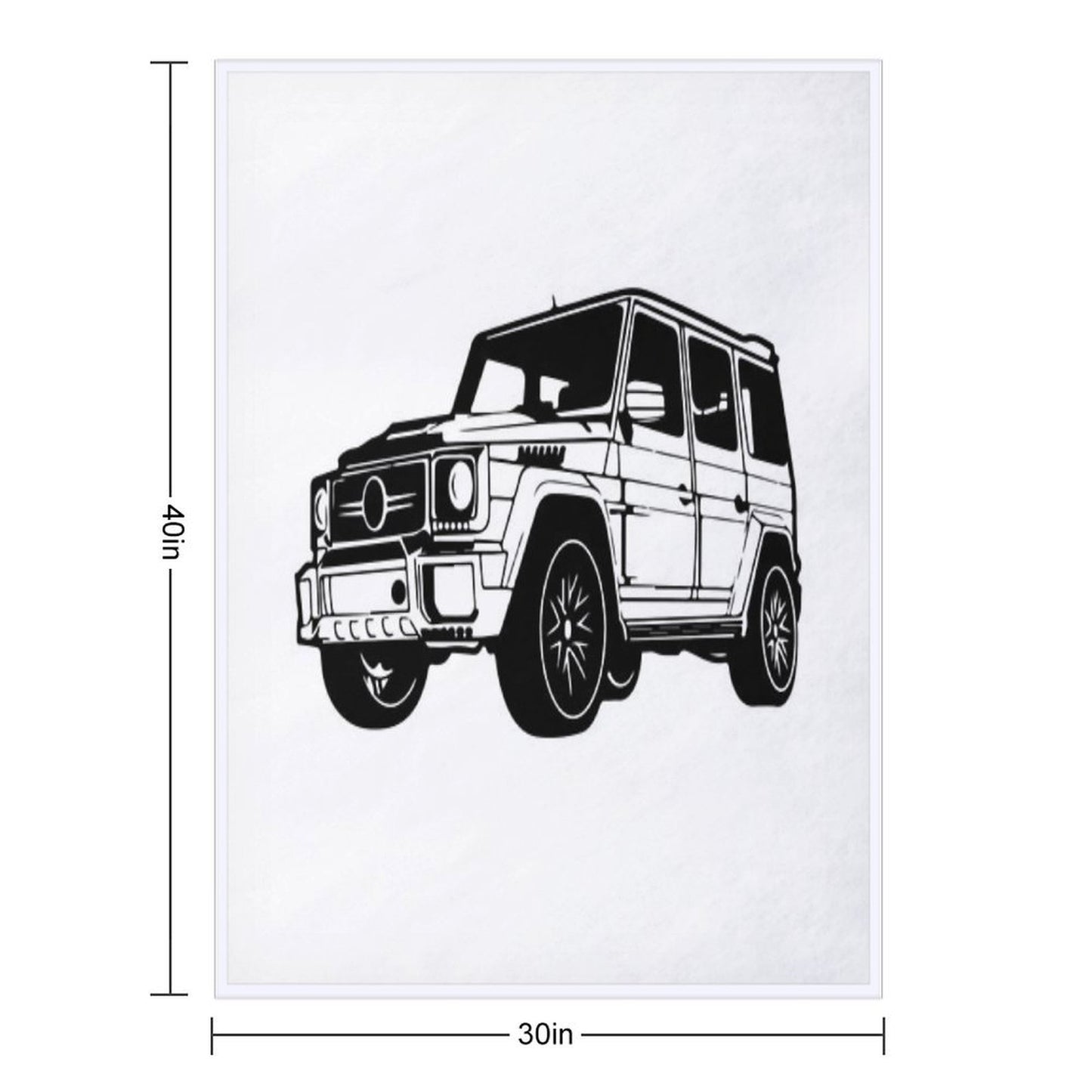 Mercedes G Class White Throw Blanket