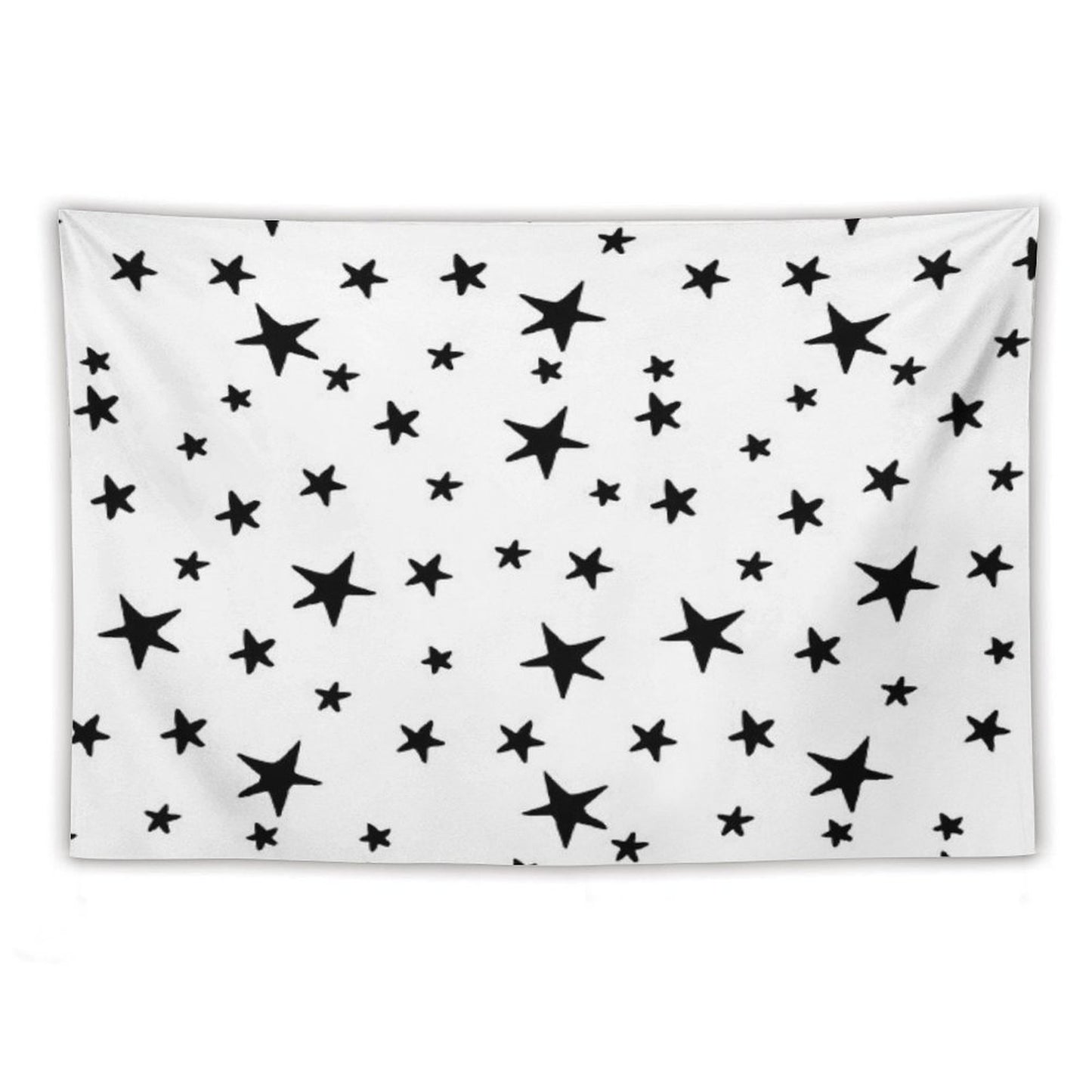 Stars - Black on White Tapestry
