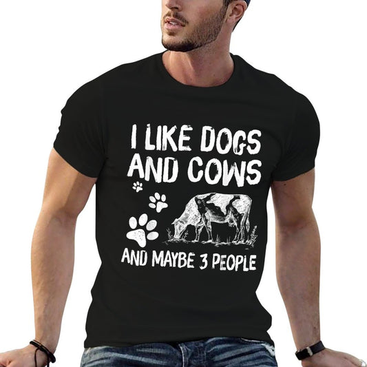 I Like Cows And Dogs And Maybe 3 People Cow Lover T-Shirt