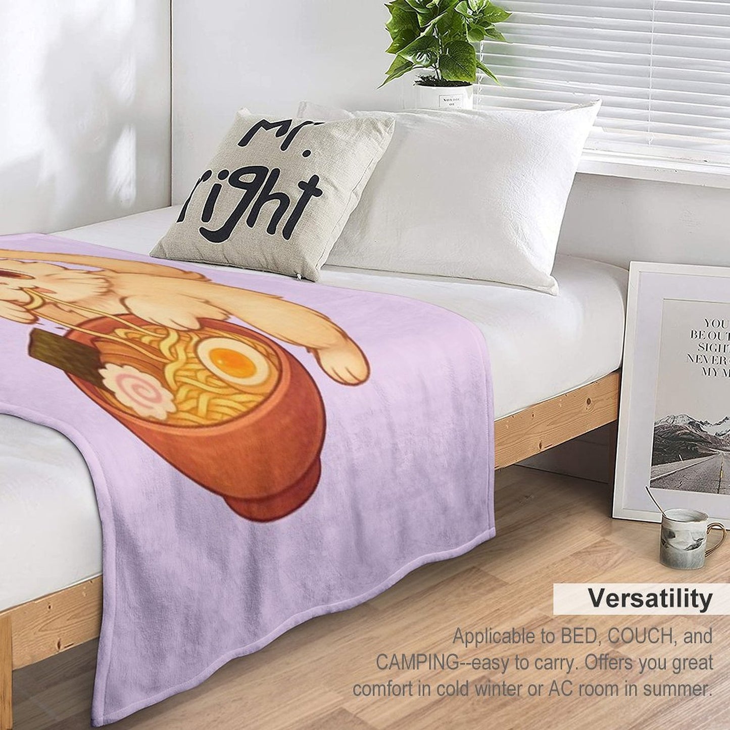 Kitty Ramen Throw Blanket