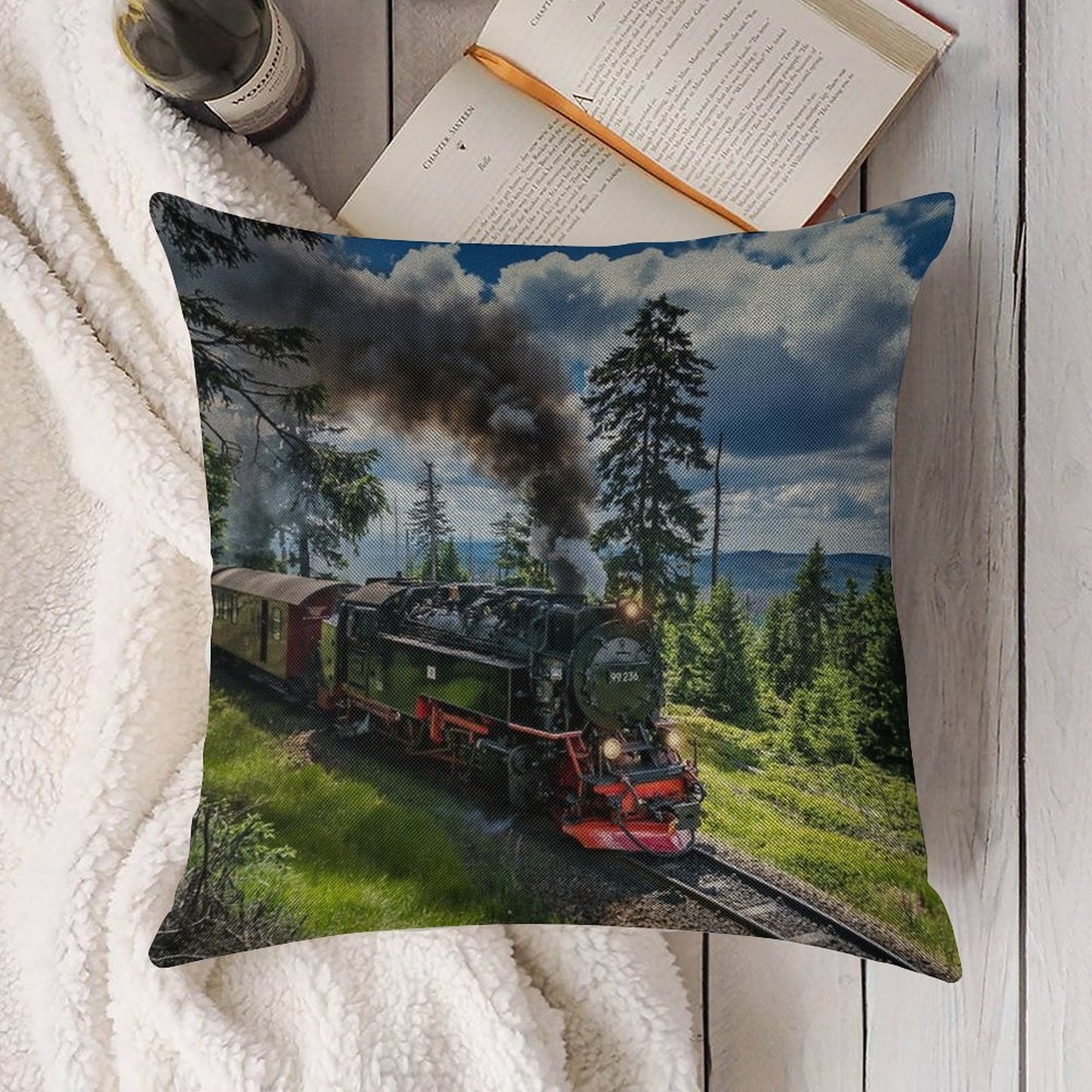 Steam Locomotive - Harz Narrow Gauge Railways (Germany) Linen Throw Pillow Cover