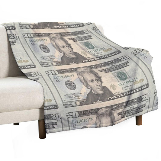 United States Twenty-dollar Bill - Andrew Jackson Throw Blanket