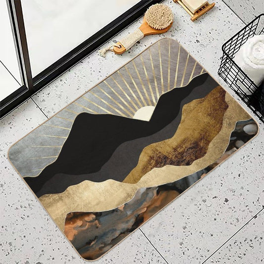 Copper And Gold Mountains Bath Mat