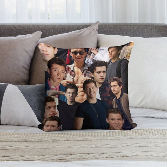 Tom Holland Collage Soft Durable Construction Throw Pillow