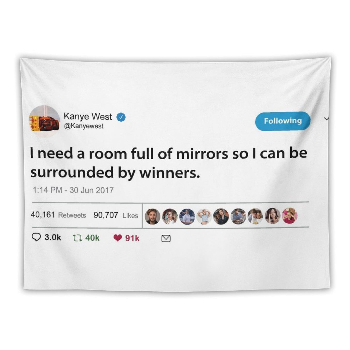 Kanye West I Need A Room Full of Mirrors So I Can Be Surrounded by Winners Tapestry