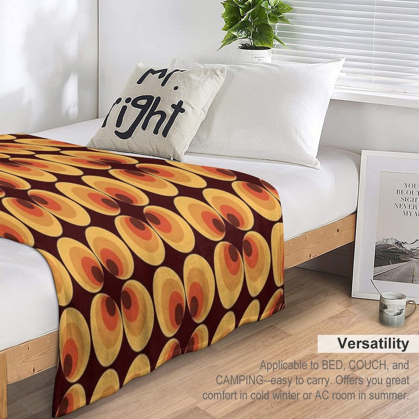 Retro Orange Throw Blanket