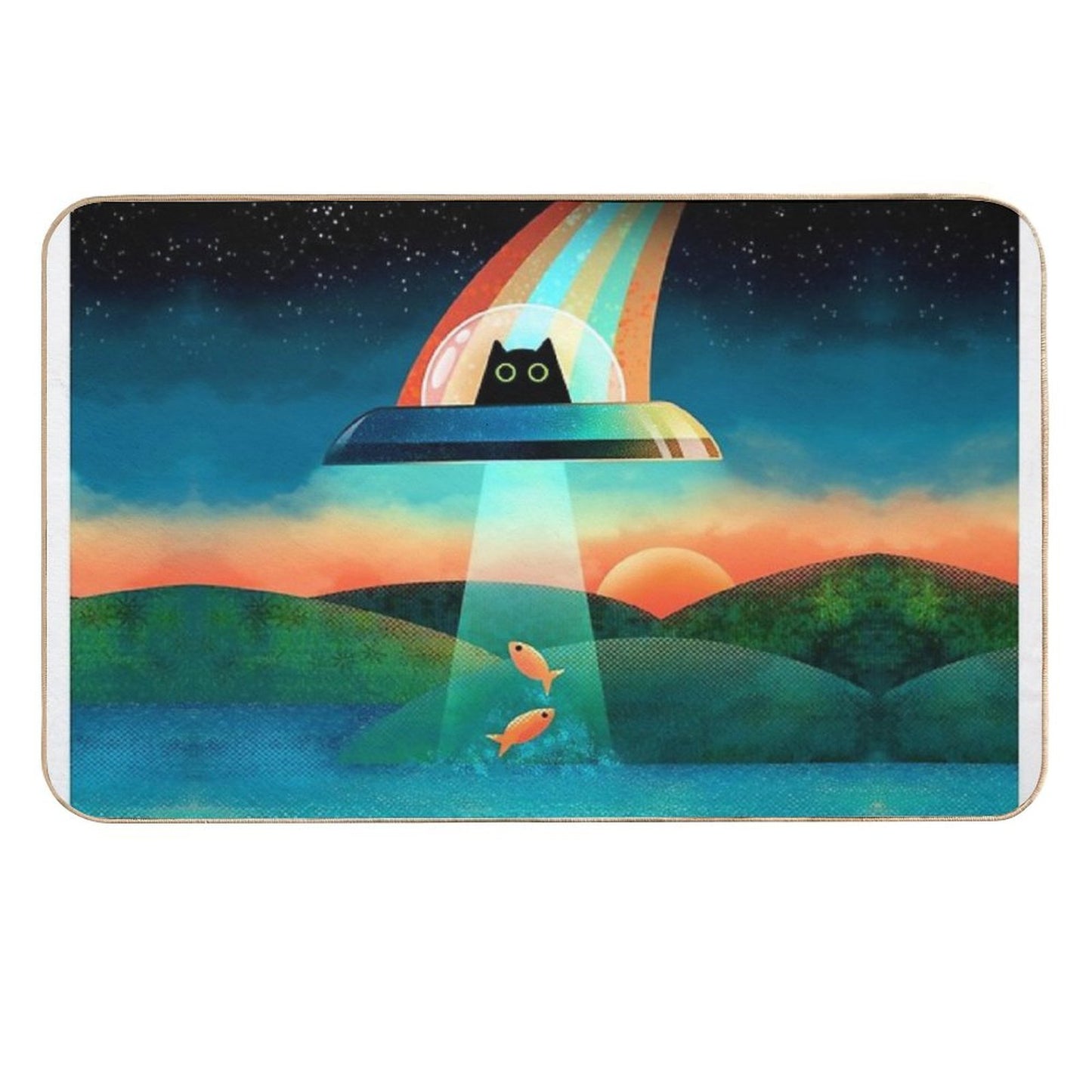 The Purrfect Alien Fade-Resistant Bath Mat
