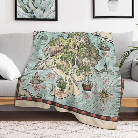 Neverland Map Throw Blanket