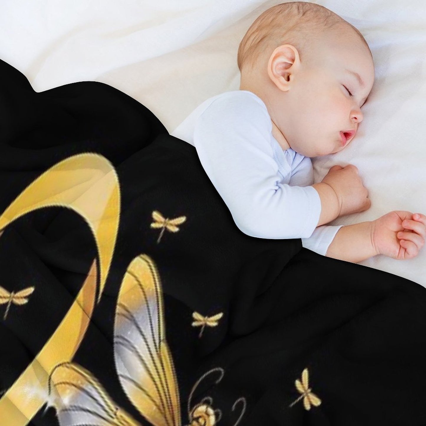 Faith Hope Love Spina Bifida Awareness Dragonfly Throw Blanket