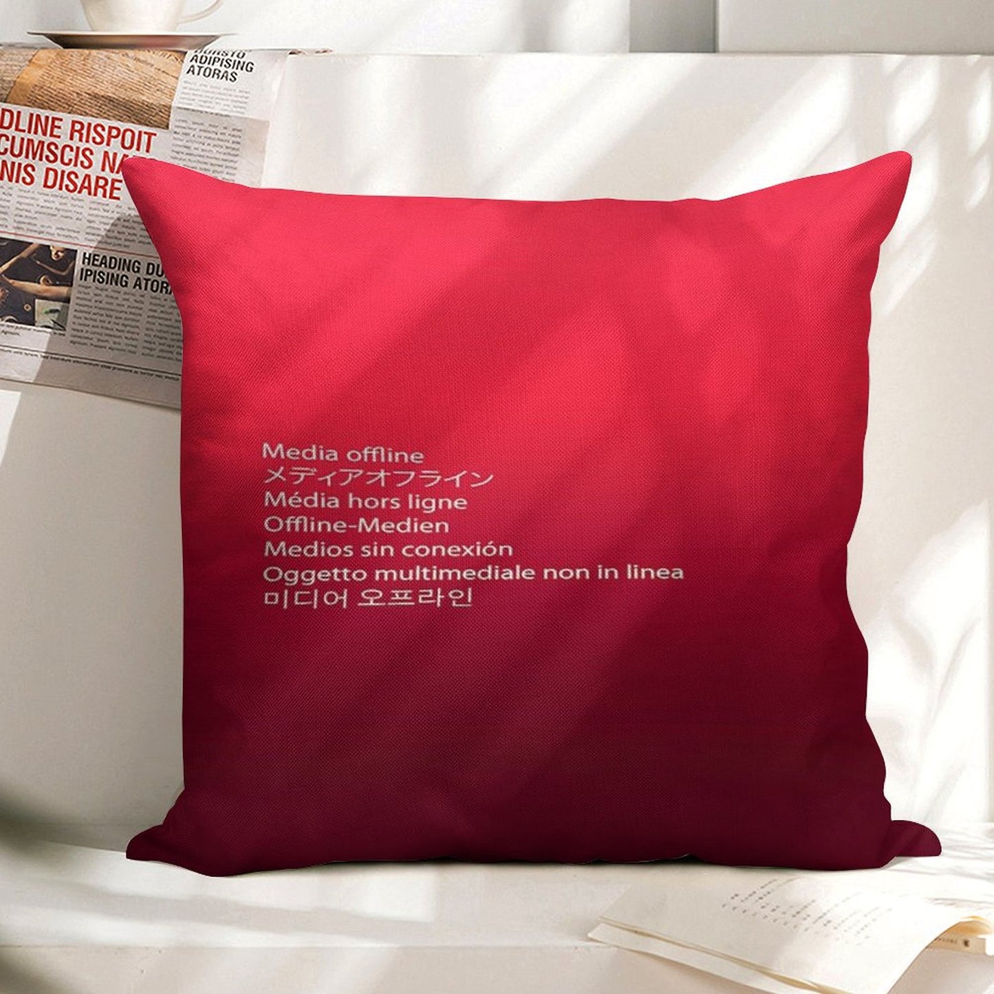 Media Offline Adobe Premiere Pro Linen Throw Pillow Cover