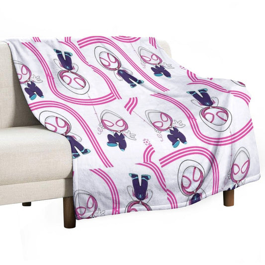 Cute Spider Ghost Gwen, Baby Spidey Girl, Grl Pwr, Cartoon Ghost Kids T-shirt Throw Blanket