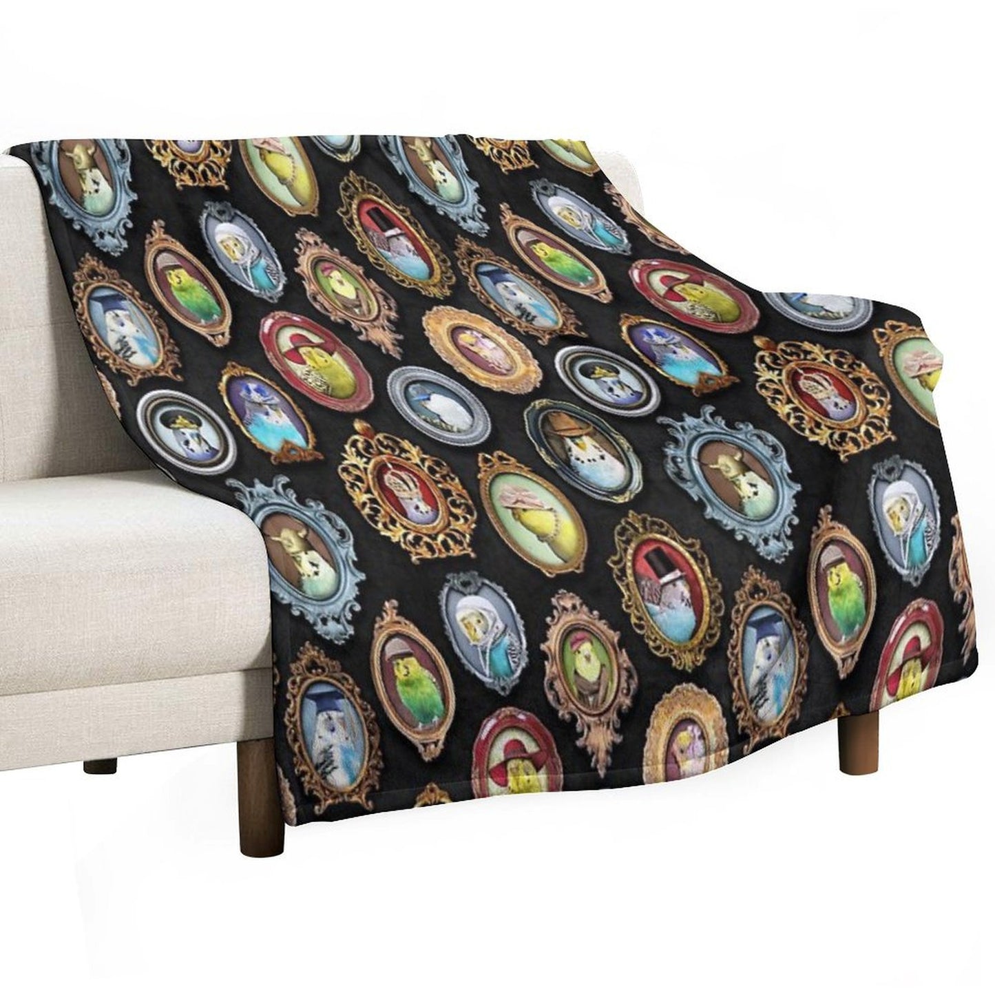 Budgies in Hats Throw Blanket