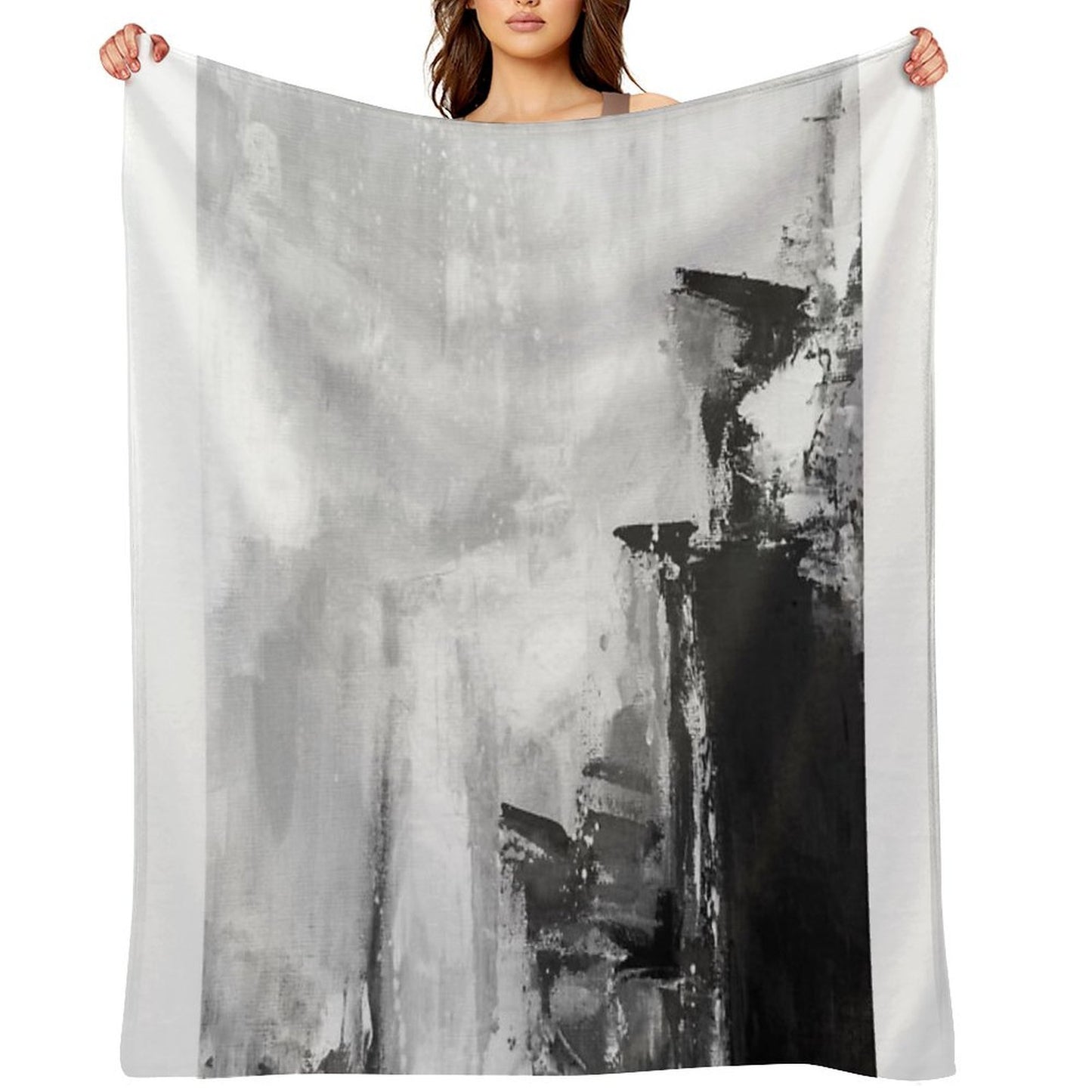 Gray Abstract Throw Blanket