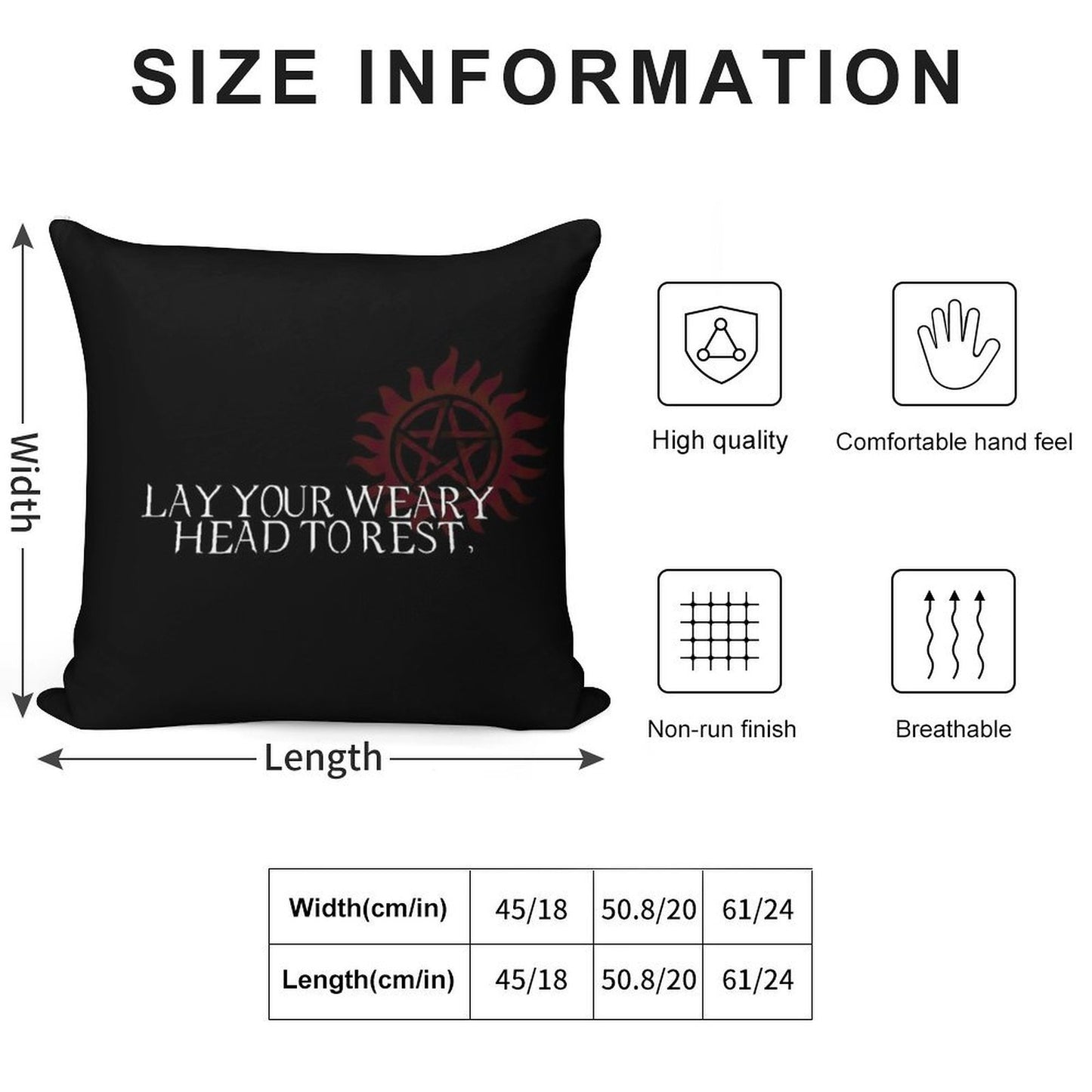 Lay Your Weary Head to Rest Soft Hidden Zipper Throw Pillow