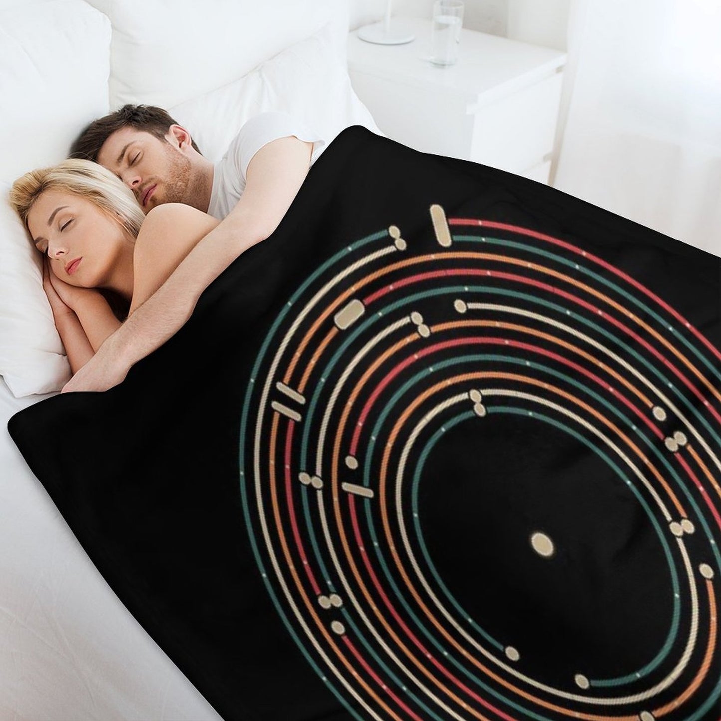 Vinyl Music Metro Record Map Labyrinth Throw Blanket