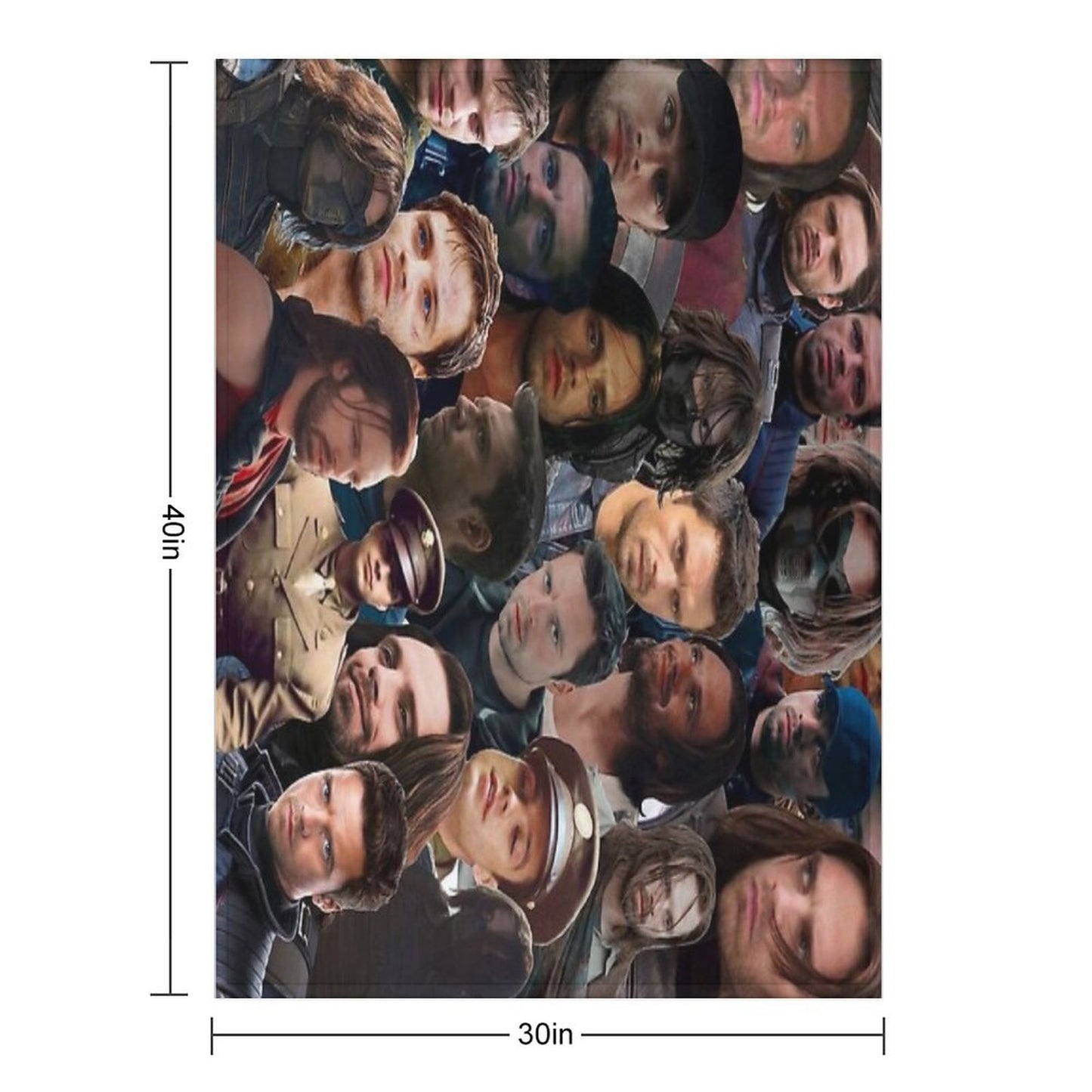 Winter Soldier Photo Collage Throw Blanket