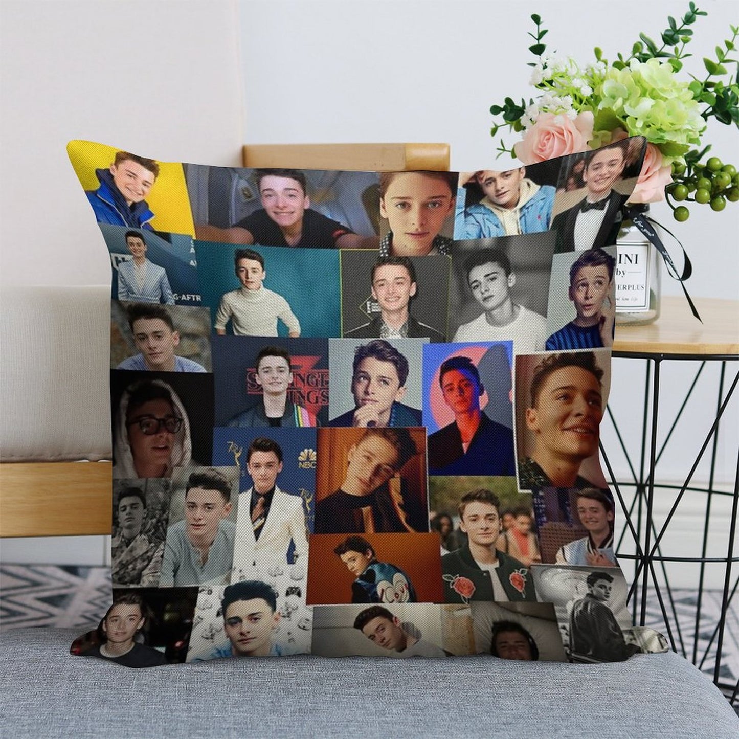 Noah Schnapp Linen Throw Pillow Cover