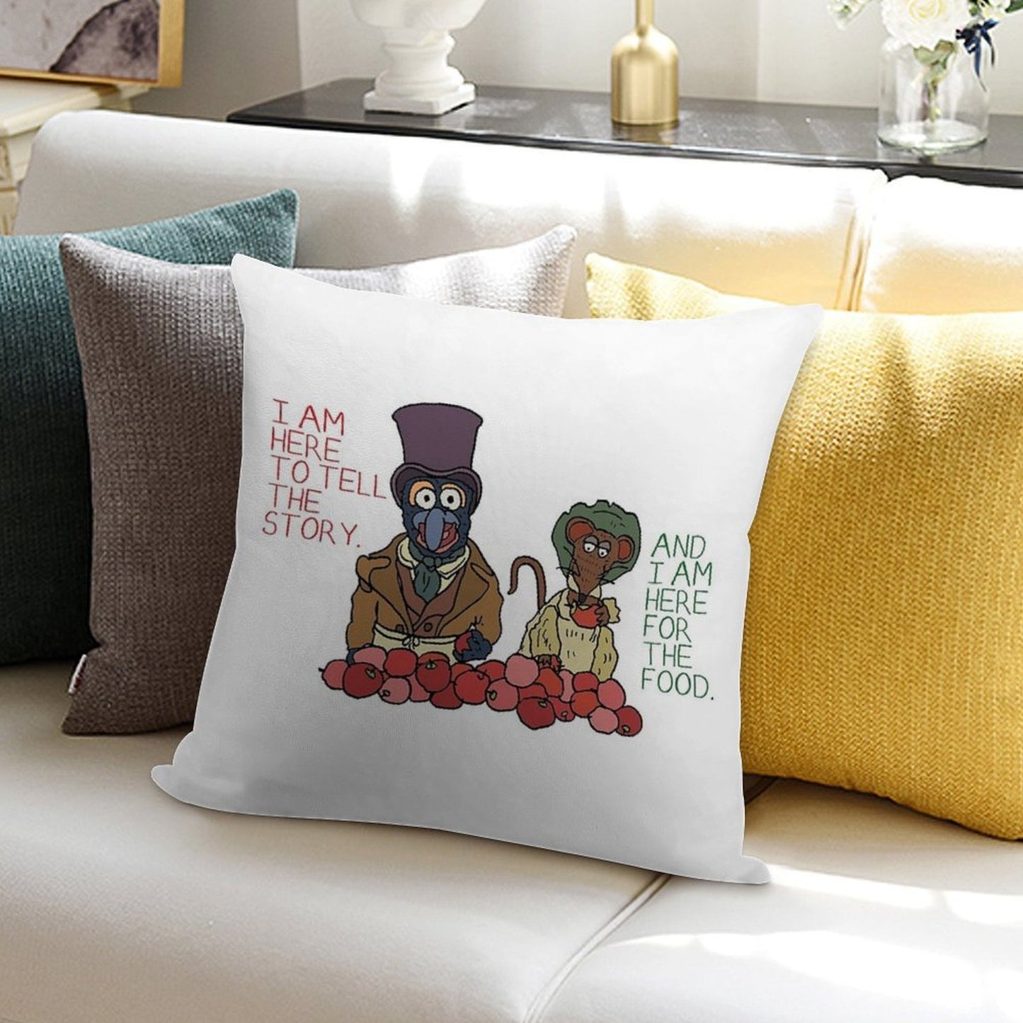 Muppet Christmas Carol - Gonzo And Rizzo Soft Easy Maintenance Throw Pillow