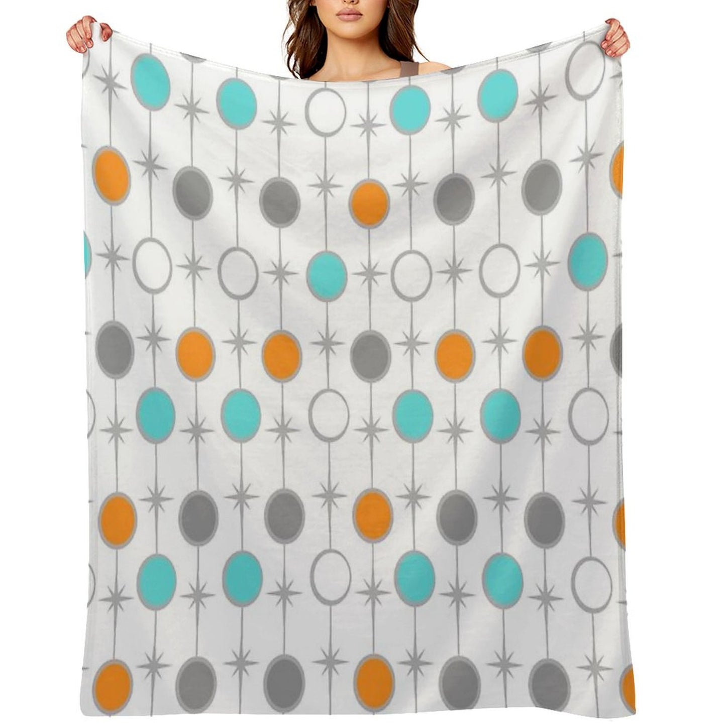 Retro Dots And Starbursts Throw Blanket