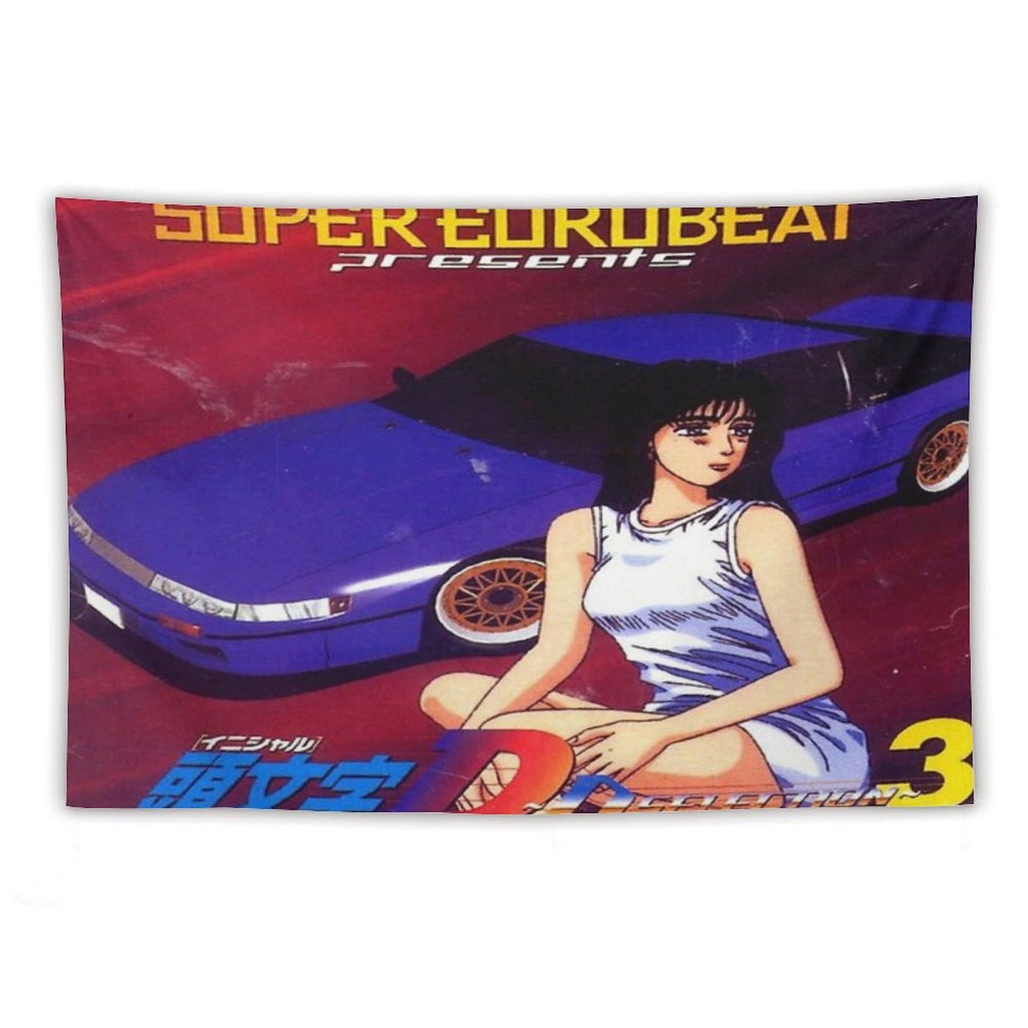 Initial D Mako Super Eurobeat Anime Tapestry