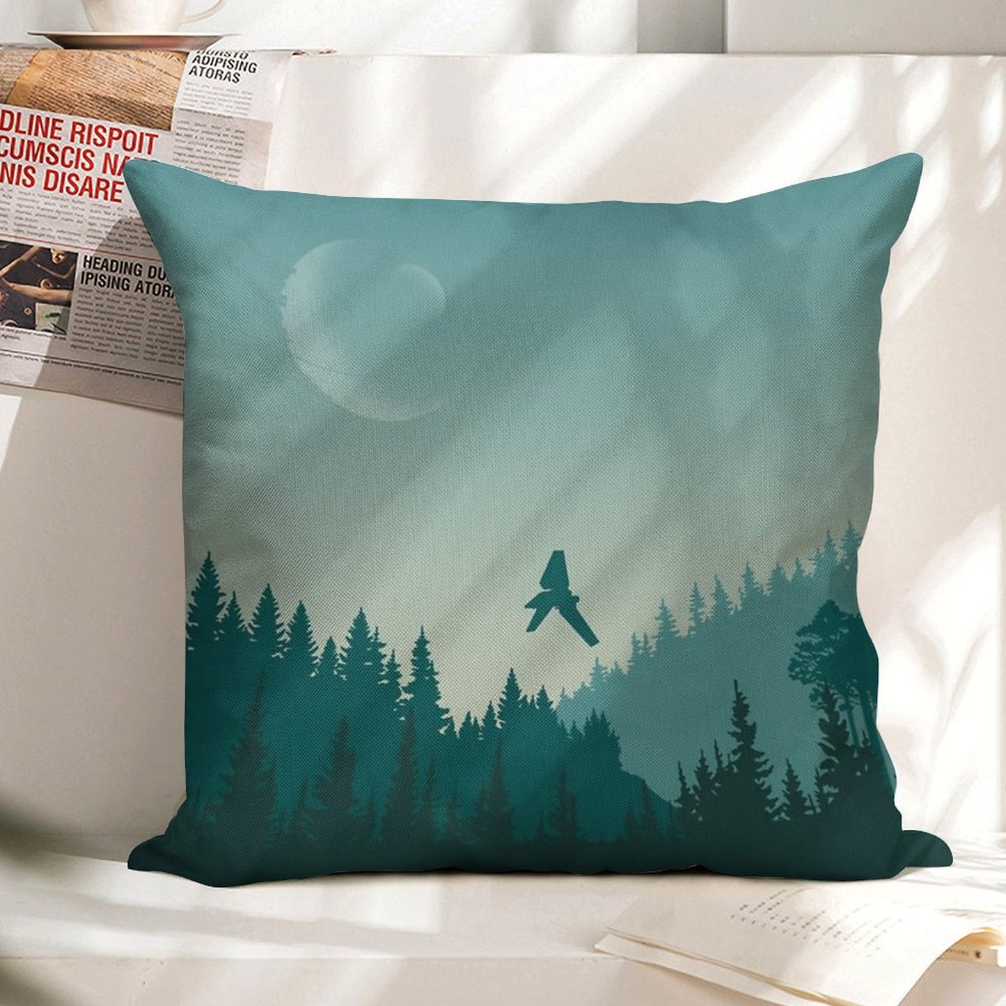 Endor Poster Linen Throw Pillow Cover