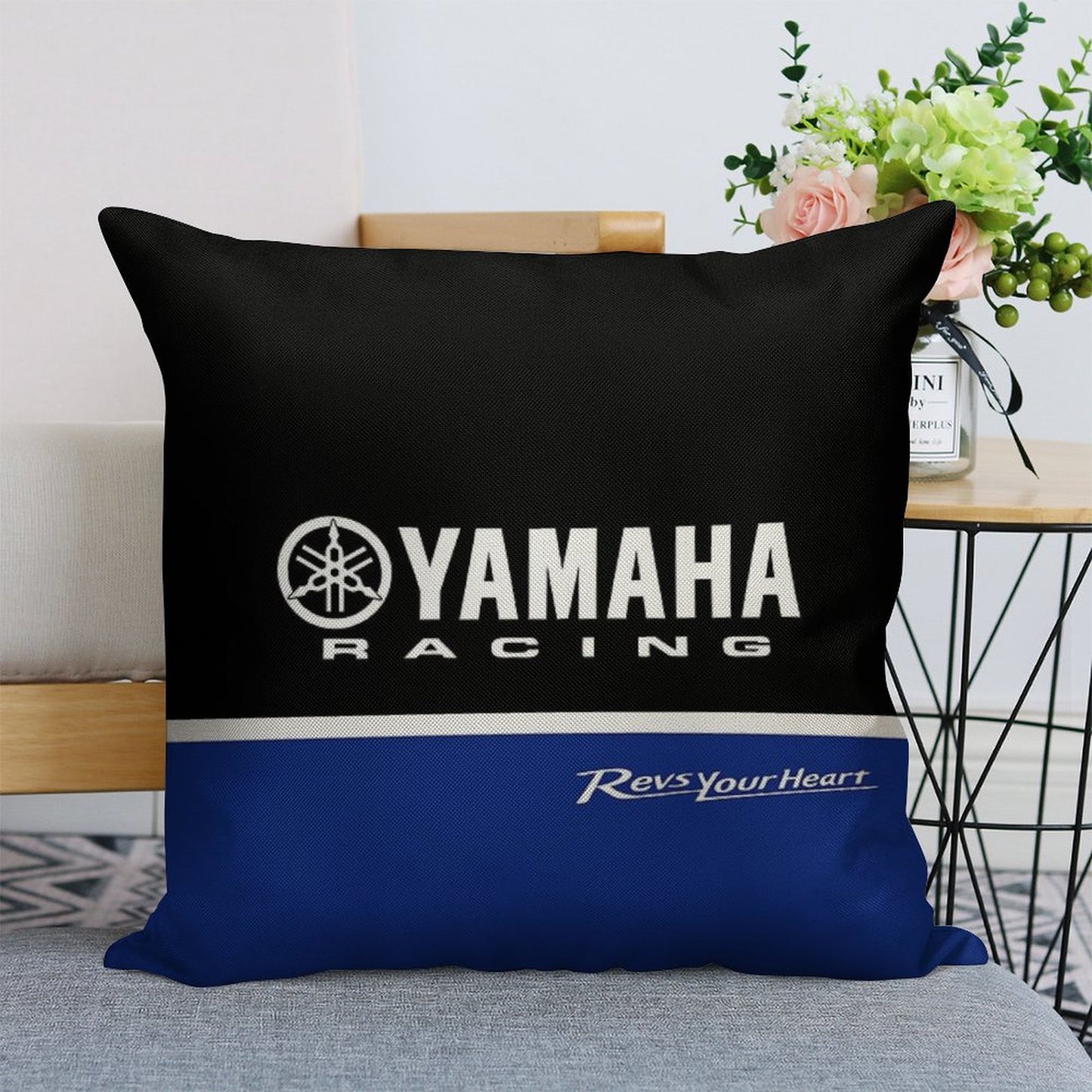 YAMAHA Race Linen Throw Pillow Cover