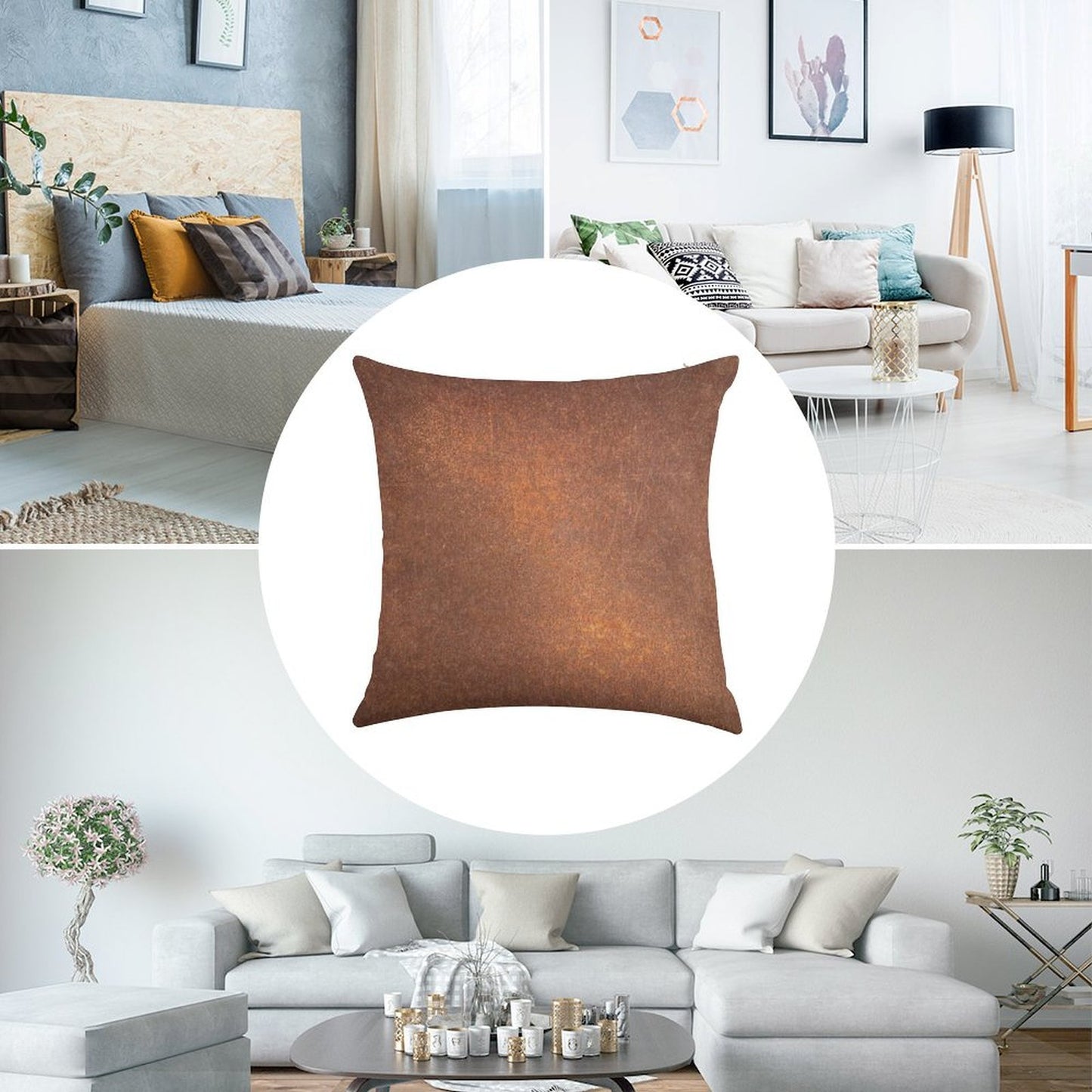 Old Metal Iron Rust Linen Throw Pillow Cover