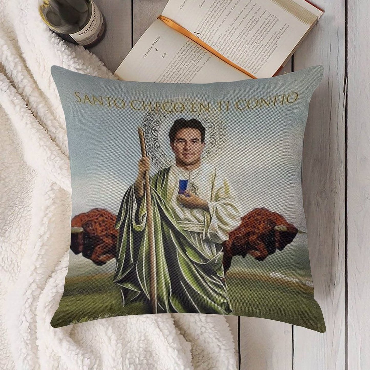 San Checo of The Tyres Linen Throw Pillow Cover