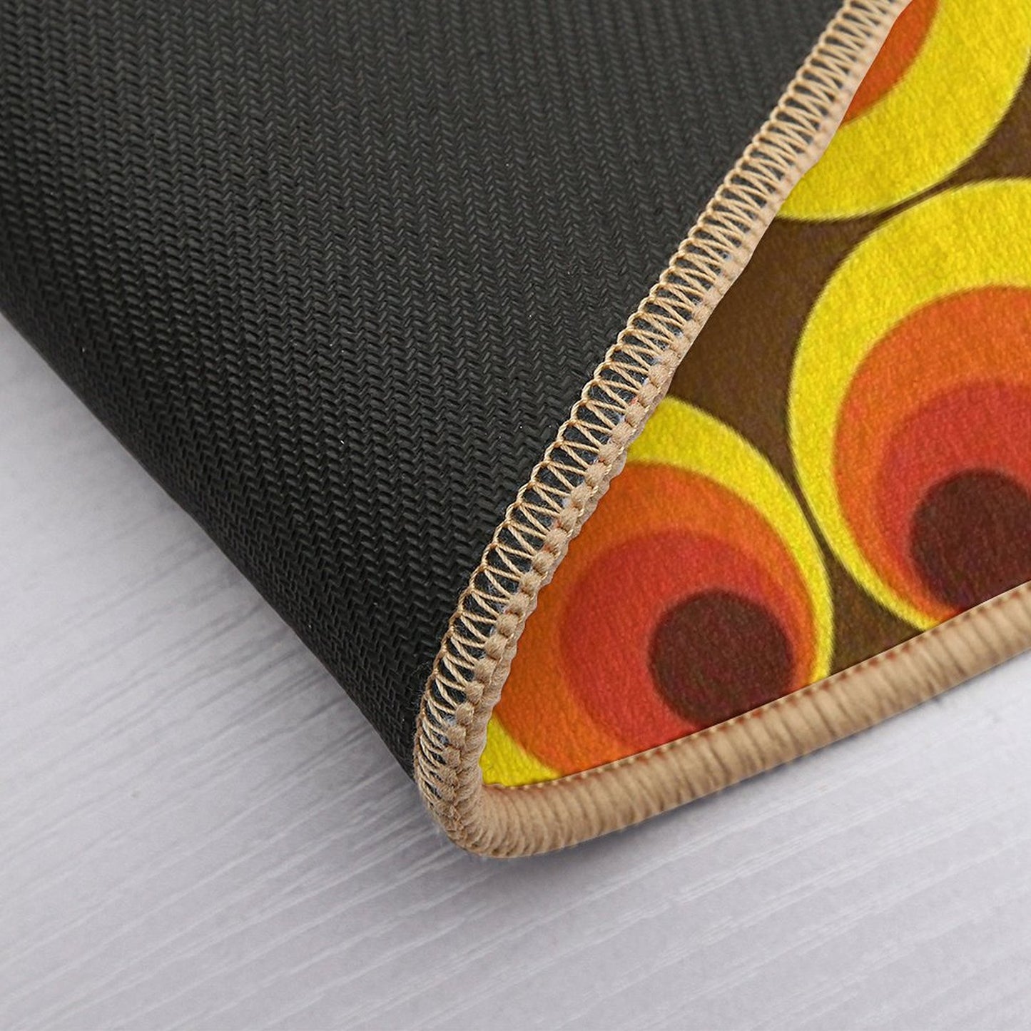 70s, 80s Funky Vintage Circle Pattern Bath Mat