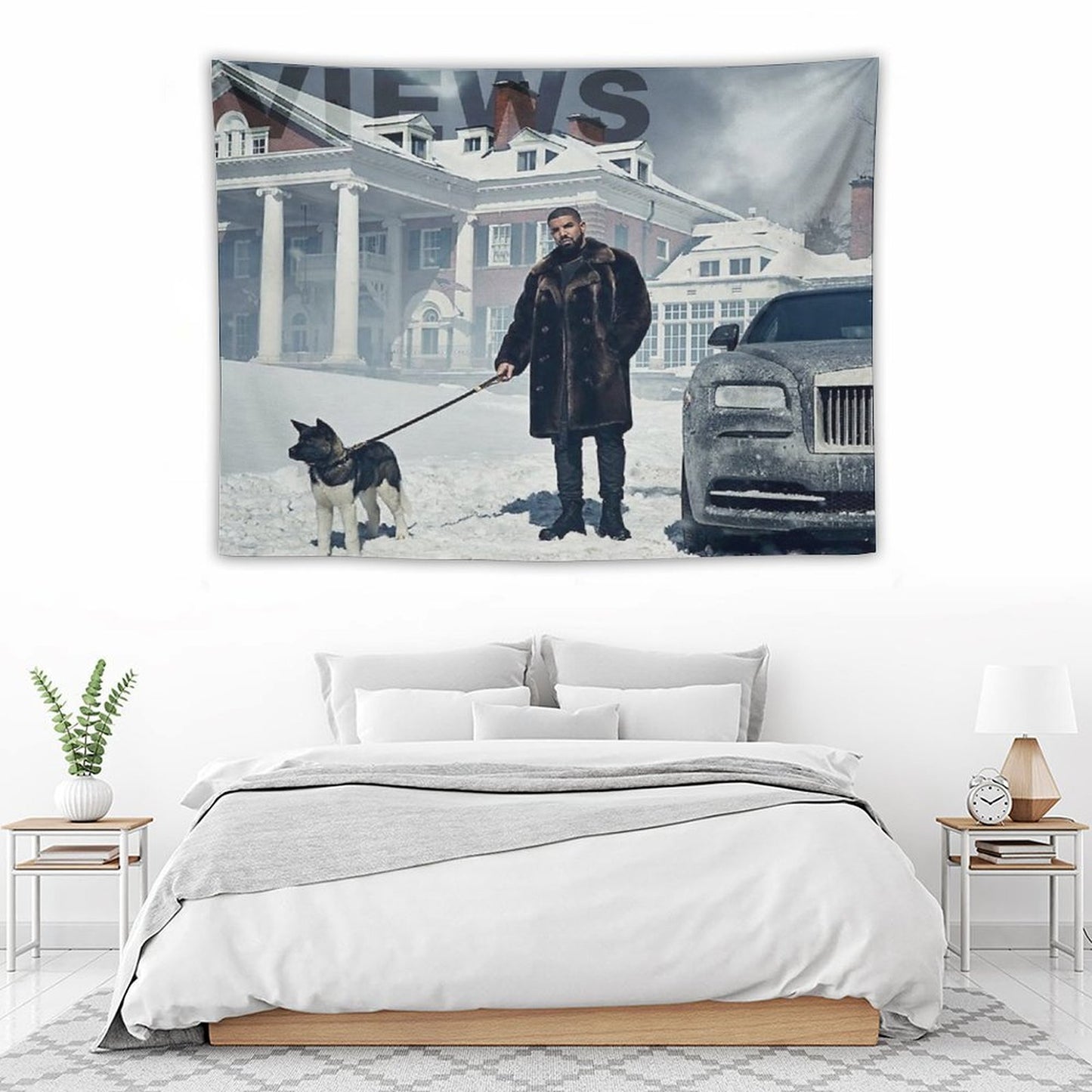 Drake with Dog Views Tapestry Tapestry