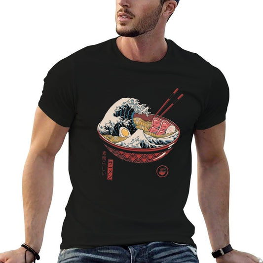 Great Ramen Wave Slim-fit Cut T-Shirt