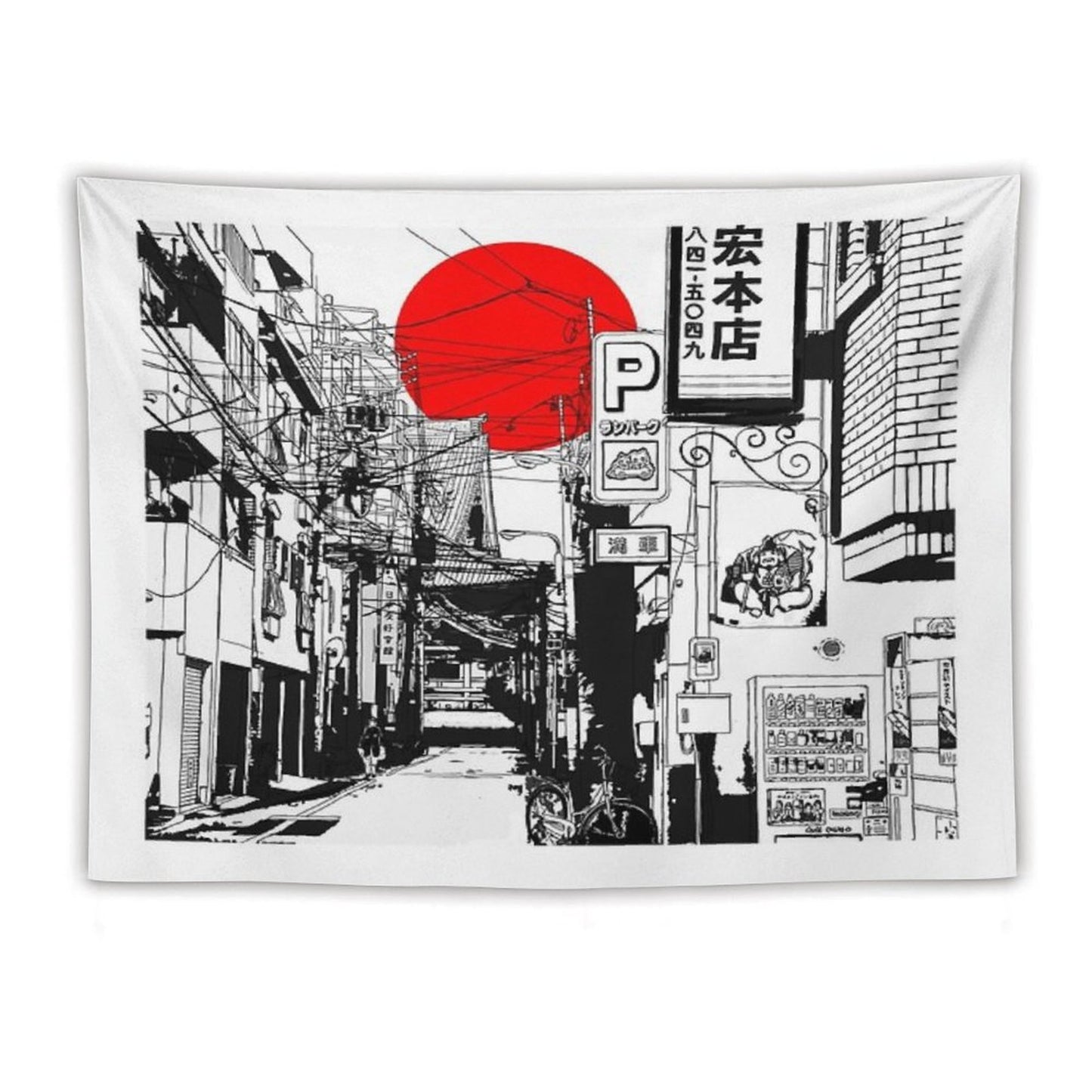 Tokyo Street Sunrise Tapestry