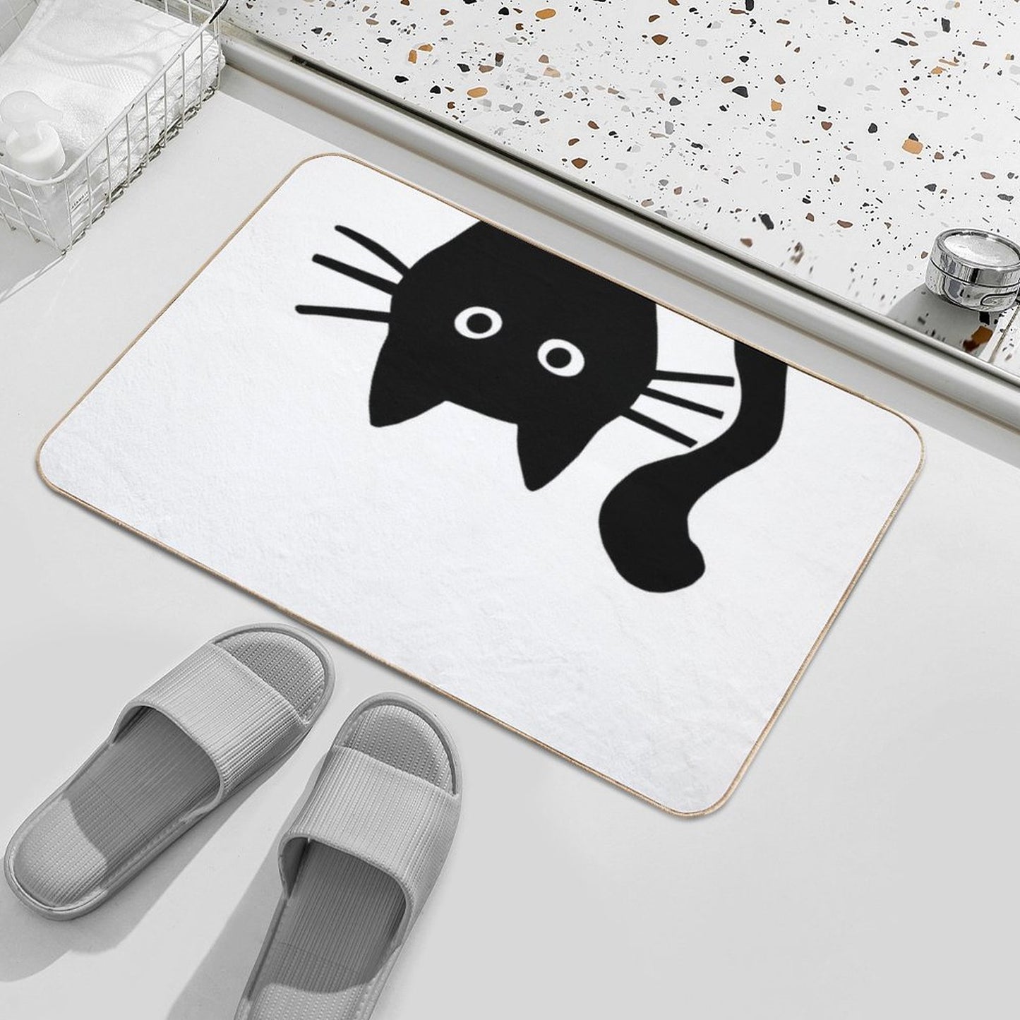 Funny Black Cat Bath Mat