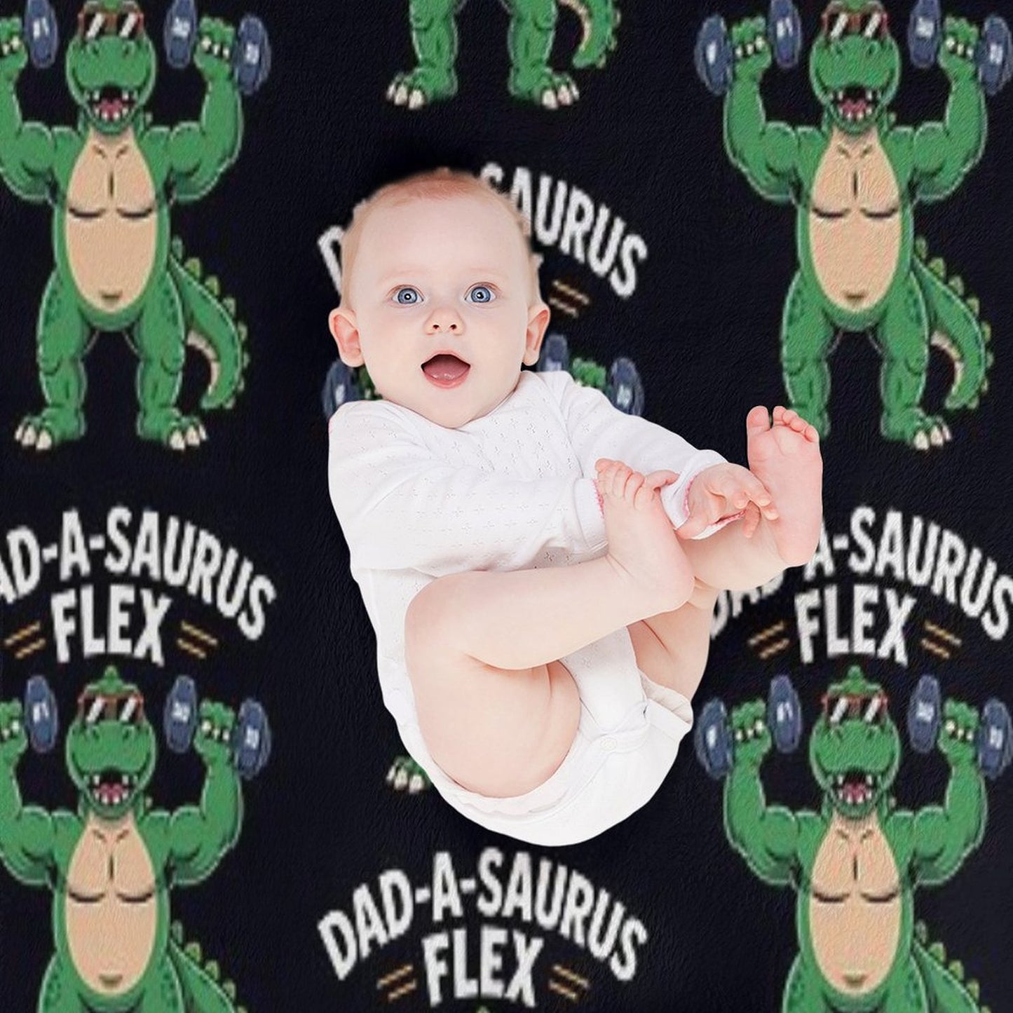 Dad-A-Saurus Flex Dino Dad Father's Day Throw Blanket