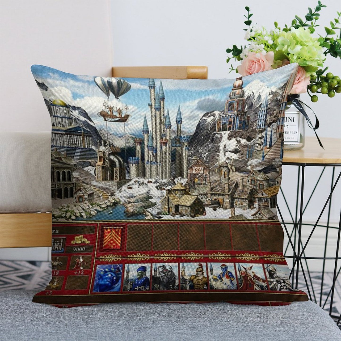 Heroes of Might & Magic 3 Tower Linen Throw Pillow Cover
