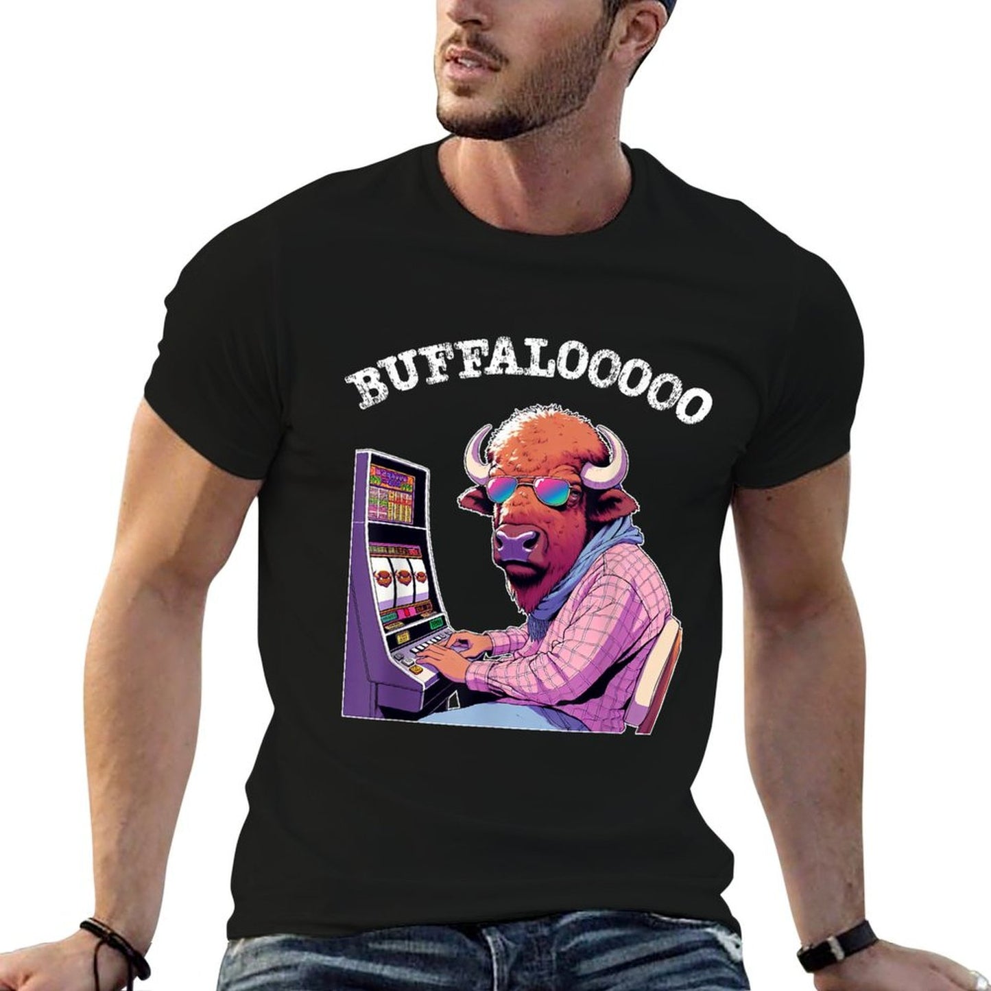 Lucky Buffalo Casino Slot Machine BUFFALOOOOO Gambling T-Shirt