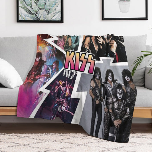 KISS Collage Throw Blanket
