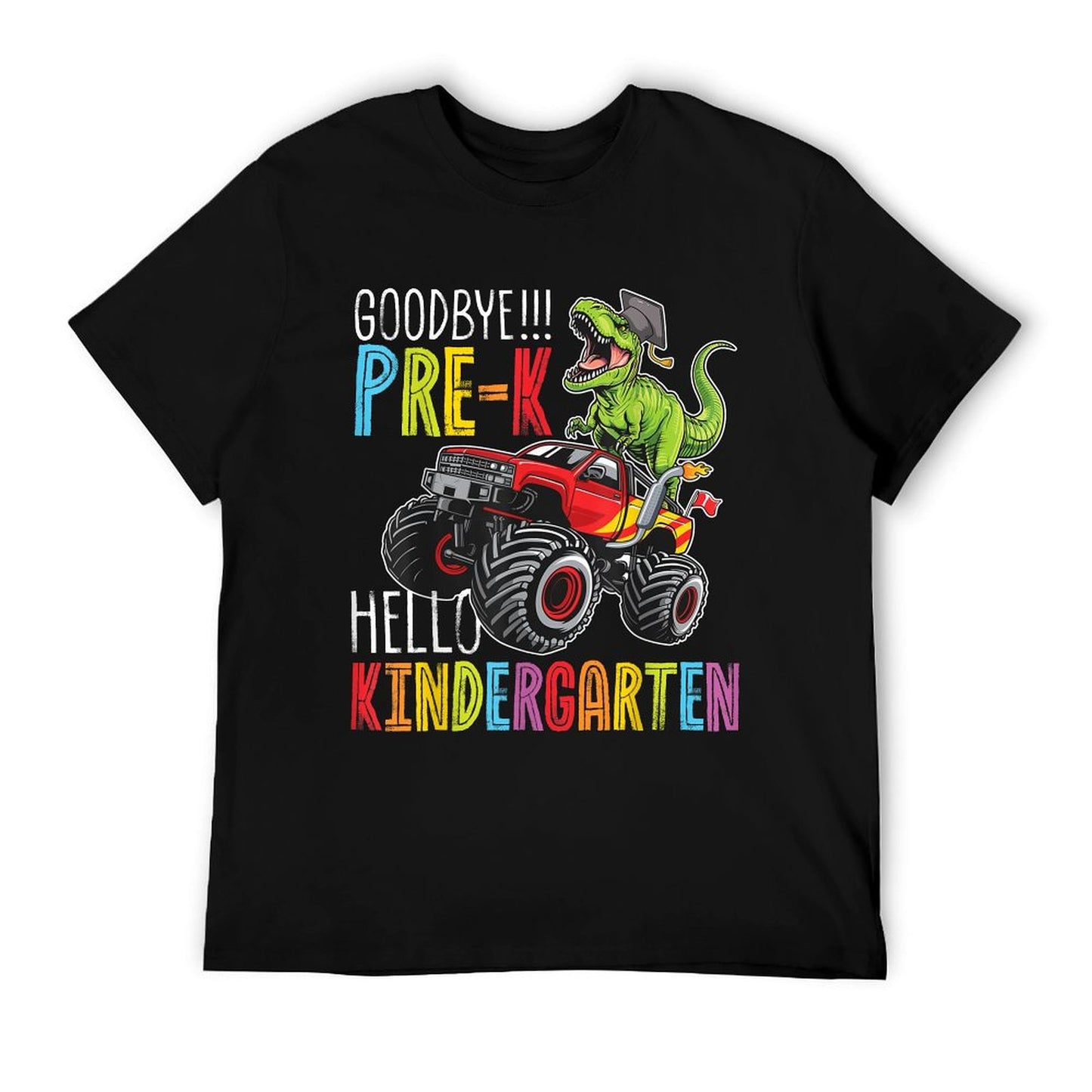 Pre-K Boys Last Day Of School Dinosaur T-Rex Monster Truck T-Shirt