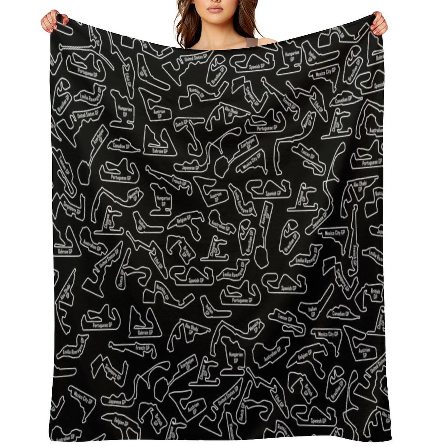 Race Circuits - Pattern Throw Blanket